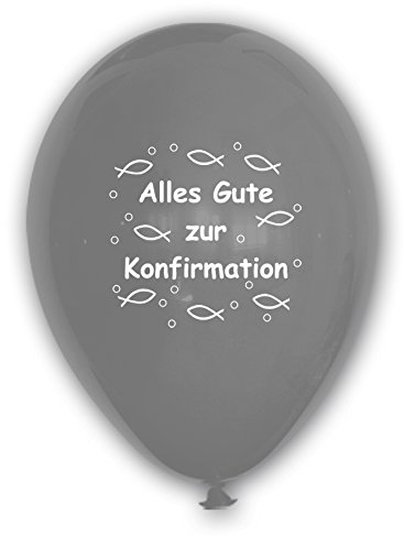 Unbekannt 10 Luftballons Alles Gute zur Konfirmation, Silber, ca. 30 cm Durchmesser
