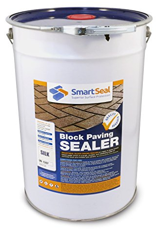 Smartseal Block Paving Sealer - Silk Finish – Wet Look Block Paving Sealer, Sand Hardener & Weed Inhibitor. Satin Finish Premium Block Paving Sealant for Block Paved Driveways & Patios (25 Litre)