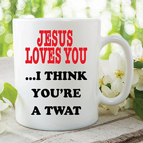Funny Novelty Mug Jesus Loves You I Think Joke Work Birthday Cup Gift WSDMUG399