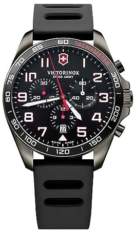 Victorinox Field Watch Herren-Armbanduhr, analog, Quarz, mit Gummiarmband, V241889, mit Riemen, Armband, Riemen