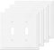 2-Gang - Placa decorativa de pared de borde moderno, con doble palanca, para interruptores de luz, interruptor inteligente, GFCI, reguladores, receptáculo, toma USB (paquete de 4, doble palanca)