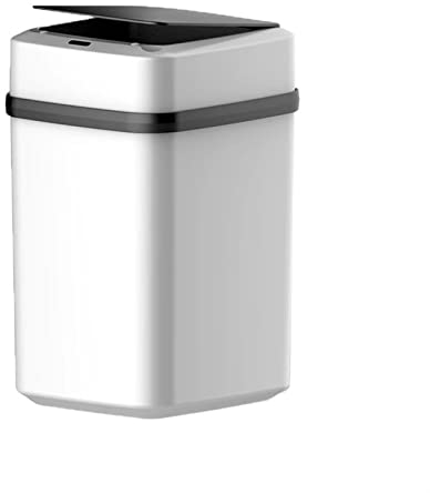Cubo de basura 15L Smart Bash Cánico con cubierta for la sala de estar Bedroom Touch Clasificación de toques Bins de desechos de desechos de inodoro Domplicado Papeleras