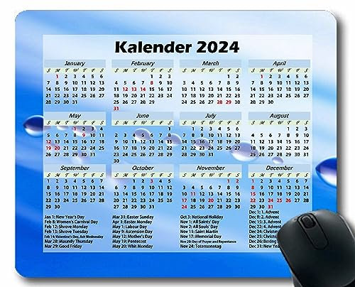 YENDOSTEEN 2024 Kalender,Gaming Mousepad, Leichte blendende grüne Farbe Mauspad-Matte