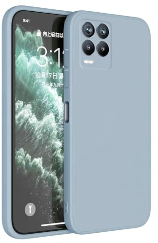 Topme Handyhülle Hülle Fur Realme 8 / Realme 8 Pro (6.4 Inches) Case Schutzhülle, Hautschutz Aus TPU Silikonhülle - Rauchblau