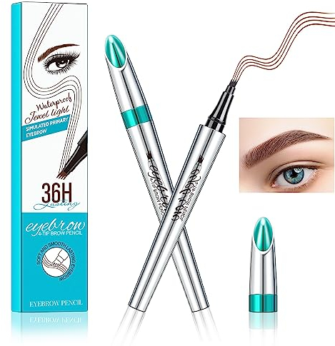 EHIOG Eyebrow Pencil, Microblading Waterproof Eyebrow Pen, Eye Brow Makeup Tool, RedBrown