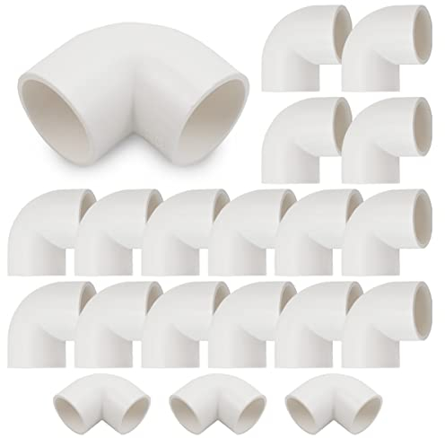 Bwintech 10 piezas 25MM (3/4 ) 90 grados codo Slip Connector PVC-U Fitting Codo Acoplamiento Conector Jardín Conexión de tuberías de agua