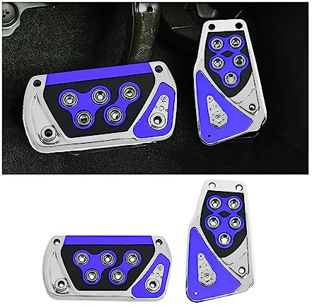 CGEAMDY 2 PCS Auto Pedal Pad Abdeckung, Anti-Rutsch-Automatik-Getriebebremse Gaspedal, Universelle Pedalauflageabdeckung Auto Gaspedal Bremsauflage Pedal(Blau)