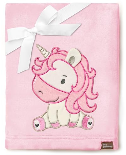 Be Mammy Warme Kuscheldecke Babydecke Blanket Baby Geschenk BE20-168 (Puderrosa - Einhorn)