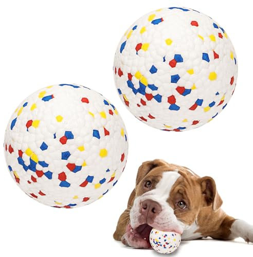 Lepawit Hundebälle für aggressive Kauer, unzerstörbare Hüpfbälle für das Training von Hunden, Fangen und Apportieren, langlebig, solides Tennisball-Spielzeug für große, mittelgroße und kleine Hunde –