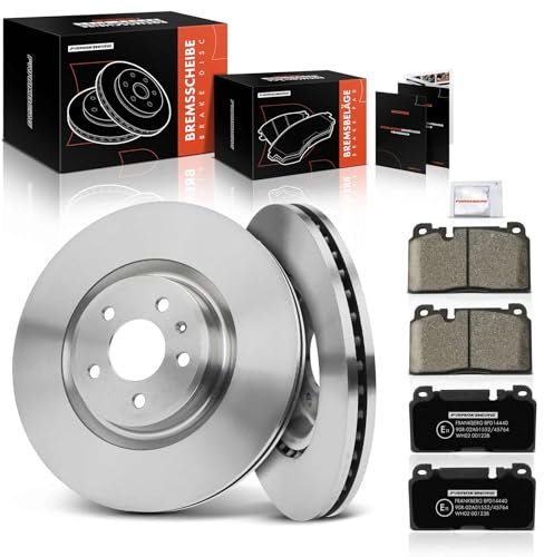 Frankberg 2x Bremsscheiben + 4x Bremsbeläge Vorderachse Kompatibel mit A6 4G2 4GC 2010-2018 A6 Avant 4G5 4GD 2011-2018 A7 Sportback 4GA 4GF 2010-2018 Replace# 8R0698151C