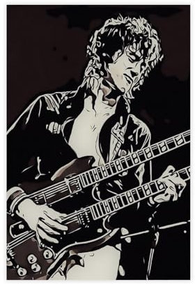 GJHTQLP Poster Jimmy Page 04 Leinwandposter Schlafzimmer Dekor Landschaft Büro Zimmer Dekor Geschenk 30 x 45 cm