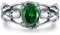 Offener Totenkopf Ring für Damen Sterling Silber Gothic Totenkopf Schwarze Kristallringe Halloween Cosplayer Ring Rock Punk Schmuck Geschenk für Frauen und Mädchen (Grün)