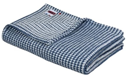 DODO I Plaid, recycelte Baumwolle, Marineblau, 120 x 180 cm, außergewöhnliche Weichheit und Engagement, nachhaltiger und eleganter Komfort