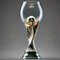 Verres à vin trophée de la Coupe du monde, verre de bière en forme de football 15,2 oz, trophée du monde en verre en verre de vin pour bière, cadeau de coupe du monde pour papas, petits (1pcs)