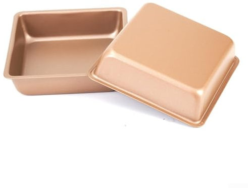 Carbon Steel Square Cake Moulds 4 Inch Non-Stick Baking Pans DIY Kitchen Bakeware Set of 2 Cake Baking Moulds