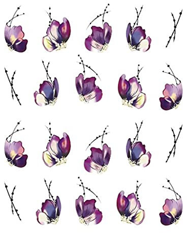 8 Sheets Flower Petal Nail Art Stickers Decals Water Transfer DIY Nail Art Decoions and Durable