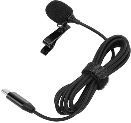 Microphone Lavalier pour Insta 360 ACE Pro, Type-C Interface Clip sur Micro à Revers avec Bouchage D'éponge à Vent Et Lecture avec 59.1 Pouces Câble pour Caméra d'action Vlogging Direct Interviews