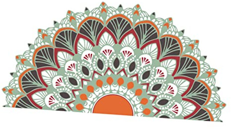 Mandala Wandaufkleber Selbstklebend für Glatte Flächen, Pvc, Ph5321 | Rückstandsfrei Entfernbar, Einfach Anzubringen, für Schlafzimmer und Badezimmer, Halbes Motiv