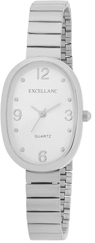 Excellanc Damenuhr aus Metall in Silber, in Einer Länge von 20 cm, Klassisches Design für Jede Frau