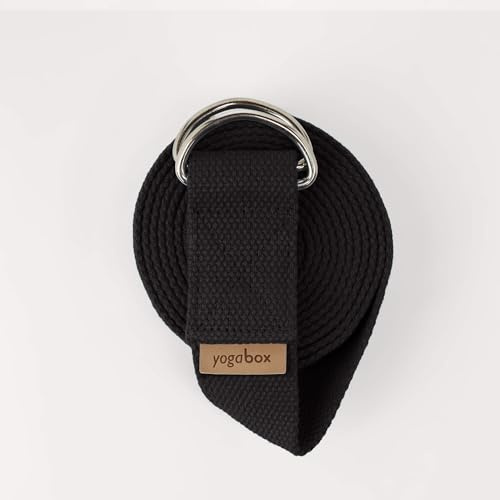 Yogabox Yogagurt Asana Belt Made in Germany aus 100% Baumwolle, mit Metallverschluss aus Zwei D-Ringen, Anfänger & Fortgeschrittene