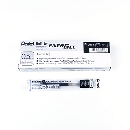 Pentel LRN5-A Nachfüllmine für EnerGel-Stifte 0,50 mm, 12 Stück, schwarz
