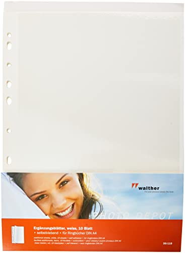 Walther Design Ergänzungsblätter Weiss 23,5 x 31,5 cm 10 Blatt selbstklebend DS-118