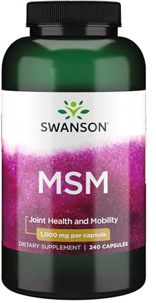Swanson MSM - Essential Minerals Promoting Mobility & Joint Health Support - Helps to Maintain Connective Tissue Health Including Cartilage, Collagen, & Hair - (240 Capsules, 1000mg Each)