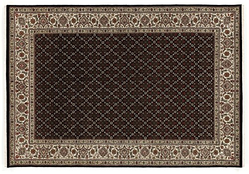 Mein Teppichmarkt Teppichträume werden wahr! Parisa HERATI handgeknüpfter Orientteppich Naturfaser Kurzflor Seide hochwertige Qualität in Dunkelbraun Beige Creme Größe: 250x300 cm Diele, Esszimme