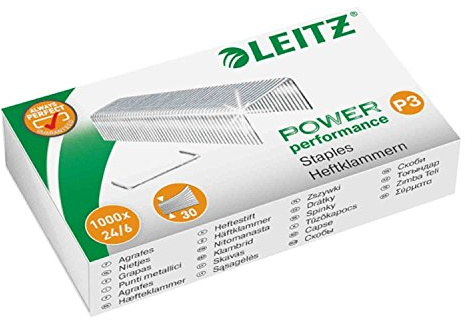 4 Packungen Leitz 55700000 Heftklammer (24/6 mm) verzinkt