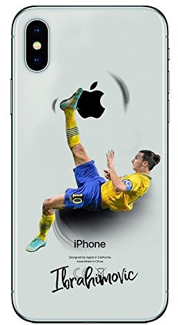 IPXs TPU DURCHSICHTIG Softcae Protective Schutzhülle Handycover Etui Bumper Staubdicht Telefon-Kasten Case Shell Abdeckung Bumper Back Cover, Soccer Collection, Zlatan Ibrahimovic, iPhone XS