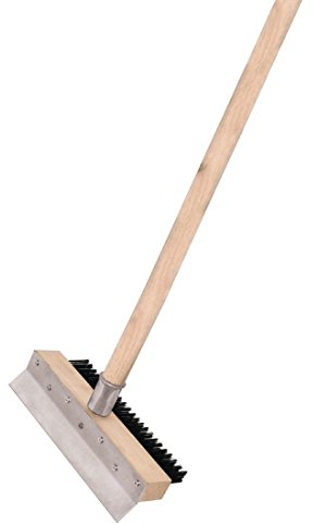 Chiner - Cepillo para Horno de Pizza con Mango de Madera | Dimensiones Cepillo: 254 mm | Mango Cómodo de 96,5 cm, (Cepillo + Mango)