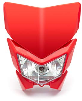 Motorrad Scheinwerfer Gesichtsschutz - Streetfighter & Supermoto - Rot - 12V 35W