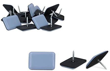 GleitGut 24 x PTFE-Gleiter mit Nagel 24 x 35 mm Teflongleiter rechteckig Möbelgleiter Stift