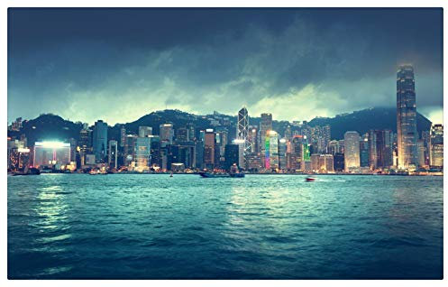 TWYYDP Jigsaw Puzzle 1000 Piece Hong Kong Scenery Under The Dark Clouds Jigsaw Puzzle