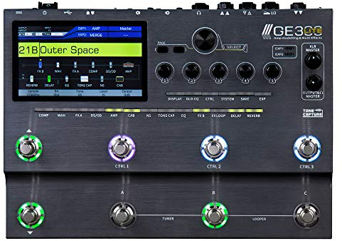 MOOER GE300 Lite Gitarrenverstärker Modellierung Multi Effects Prozessor, FX LOOP, Cab Sim, IR Loader, Tone Capture, Full Complement of Classic and Modern Effects for Stage and Studio