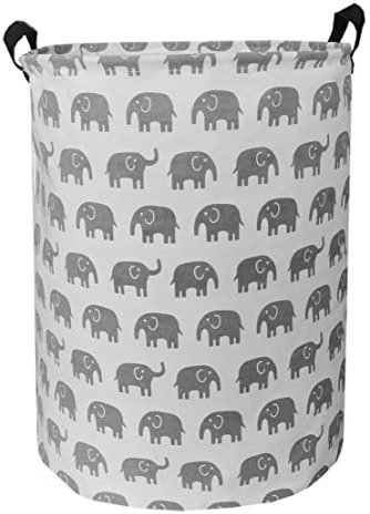 LEELI Cesto para la colada con asas, cesta de lona plegable para almacenamiento, habitación de los niños, organizador del hogar, almacenamiento de guardería, cesta para bebé, 19,7 × 39,7 cm
