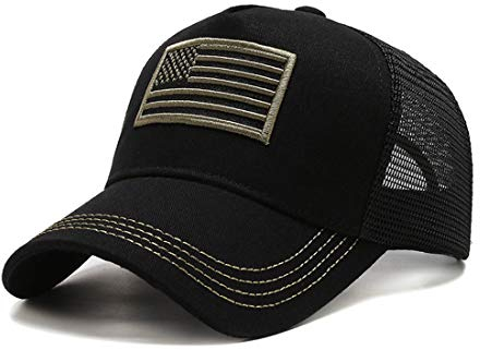 Idopy USA American Flag Army Militär Stil Mesh Baseball Cap Hut