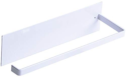 Jinlaili Porte Essuie-Tout 25cm Mural, Dérouleur Cuisine en Métal Auto-Adhésif, Support Papier Sans Perçage (Blanc)