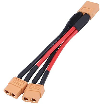 Wakects Xt60 Parallelkabel Adapter Batterieanschluss XT60 Verlängerungskabel Y-Splitter für RC Lipo (1 bis 2 Buchse) (1 Stecker und 2 Buchse) (M)