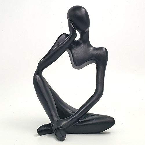 Nice purchase Abstrakte Denker-Statue, modern, Sandstein, Kunstharz, Kunst, handgeschnitzt, für Zuhause, Büro, Bücherregal, Schreibtisch, Fotografie, Dekoration, Fantasie, Schwarz