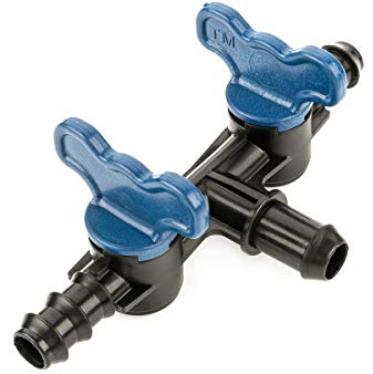 LST Doppel Absperrhahn Bewässerungssystem T-Stück Schlauchkupplung Ø 16x16x16 mm