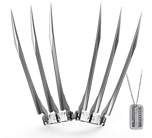 karadrova Wolf Artigli di Wolverine, Costume da Wolf Artiglio di Wolf Prop, Wolf Artigli Prop, 2PCS ABS Wolf Artigli per Adulti con targhetta per Cani