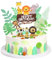 Tocwick 11Pcs Jungle Animal Cake Toppers For Tiger Giraffe Lion Theme Party, Happy Birthday Toppers Cupcake Decoration for DIY Dessert Cake Decoration Supplies