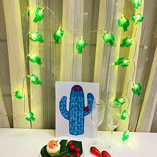 Riaxuebiy Cactus String Lights Mexico Style House Decor 9.8ft 20LED Fairy Light for Party Home Garden Patio Tree Decoration (Cactus, USB Power)