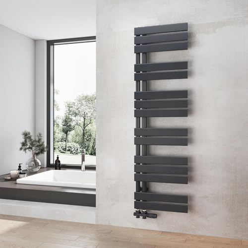 Heilmetz Badheizkörper Anthrazit Handtuchtrockner Heizung 400 x 1385 mm Bad Heizkörper Handtuchheizkörper Handtuchwärmer