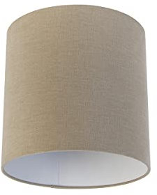 QAZQA Lampenschirm Stoff hellbraun Zylinder 25I25I25,