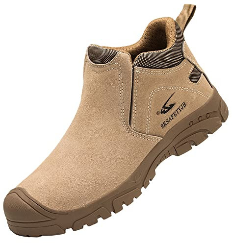 Letuwj Scarpe da lavoro speciali per saldatori Scarpe da lavoro anti-rottura e anti-foratura, cachi, 42 1/3 EU