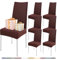 FIGOOO Stuhlhussen 6er Set Stretch Stuhlhussen für Esszimmerstühle Elastisch Moderne Universal Stuhlbezug für Restaurant Hotel Bankett Party Deko(Dunkelbraun,6er Set)