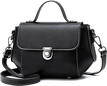 ADITAM Damen Handtaschen Kleine Umhängetasche für Damen Mode Top Griff Taschen PU Leder Elegante Umhängetasche Trapez Diagonal Tasche mit Schlossverschluss Double The Comfort