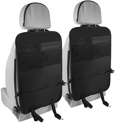 Firschoie 2 piezas Organizador Asiento trasero de Coche, Protector de espalda del respaldo, a prueba de patadas e impermeable